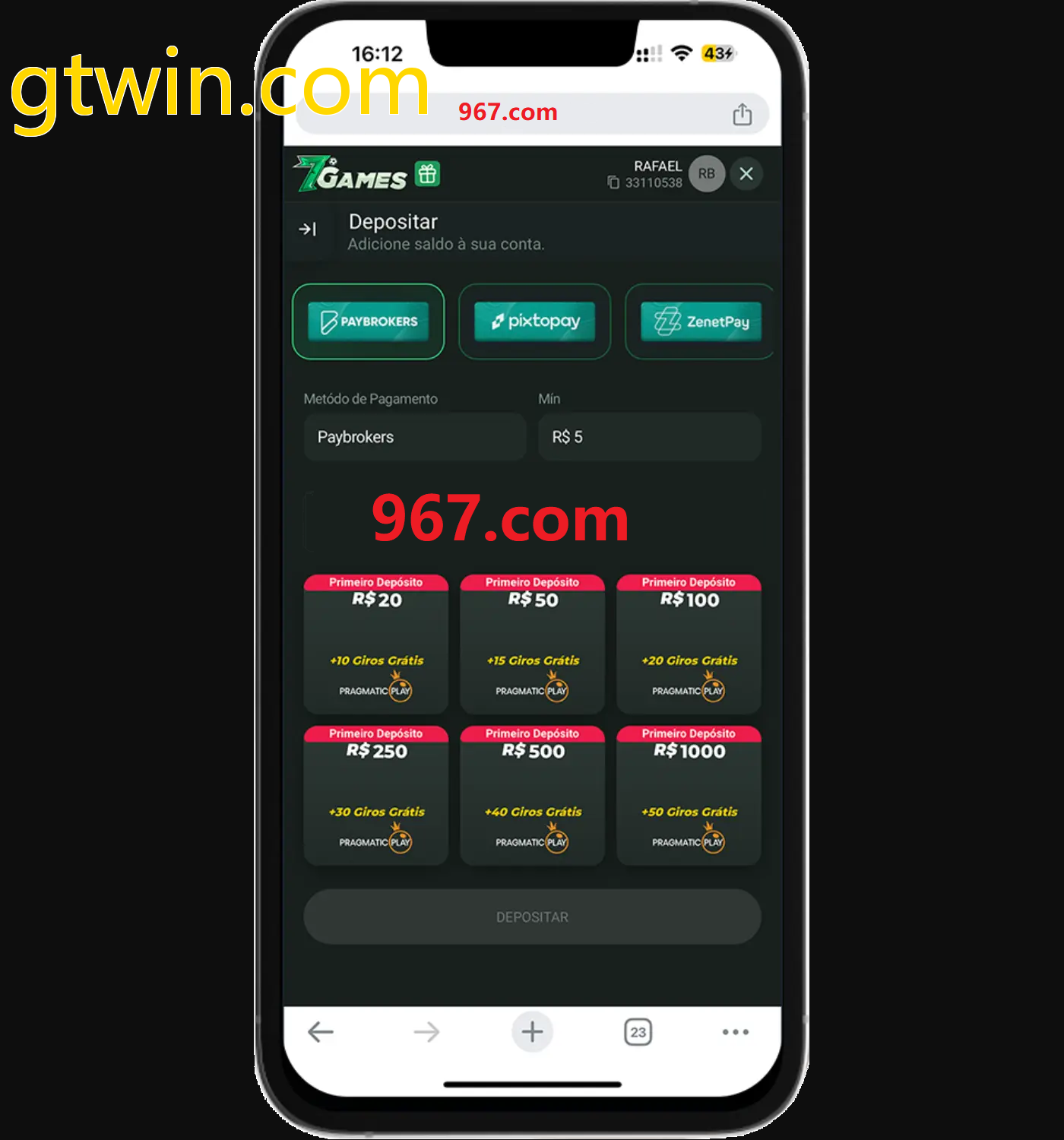 Baixe o aplicativo gtwin.com para jogar a qualquer momento